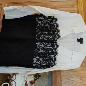 Cute black and white Lane Braynt blouse